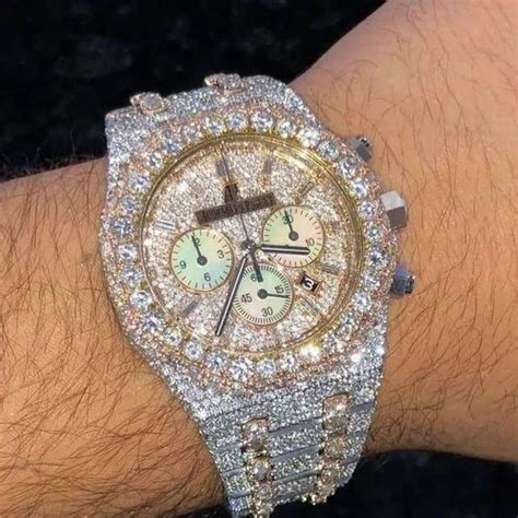 gold watch with fake diamonds|moissanite diamond watch.